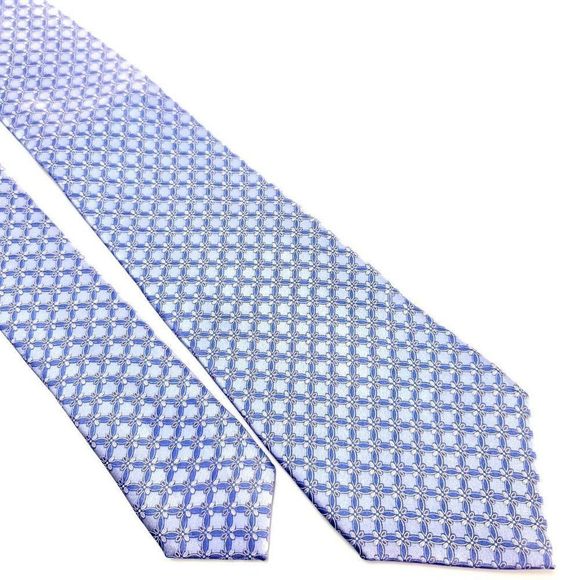 Valentino Other - Valentino Silk Tie Blue Geometric Print
